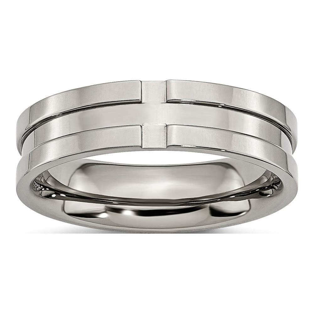 Titanium 6mm Grooved Wedding Band