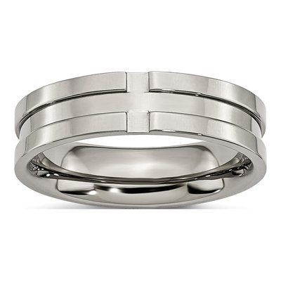 Titanium 6mm Grooved Wedding Band