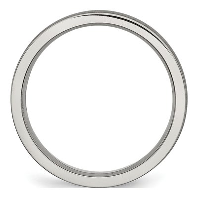 Titanium 6mm Ridged Edge Comfort-Fit Wedding Band – view 5