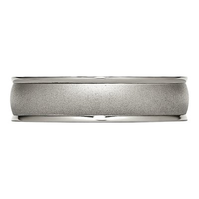 Titanium 6mm Ridged Edge Comfort-Fit Wedding Band – view 6