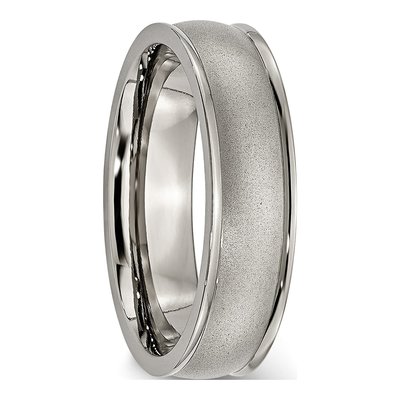 Titanium 6mm Ridged Edge Comfort-Fit Wedding Band – view 7
