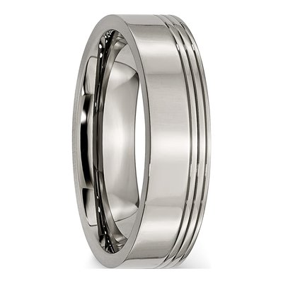 Titanium 6mm Grooved Wedding Band – view 5
