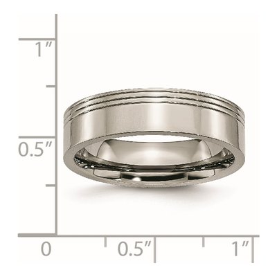 Titanium 6mm Grooved Wedding Band – view 7
