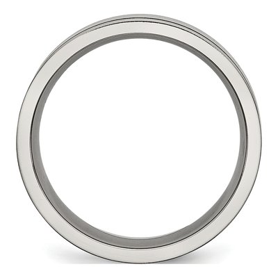 Black Titanium 7mm Black Rubber Flat Wedding Band – view 2