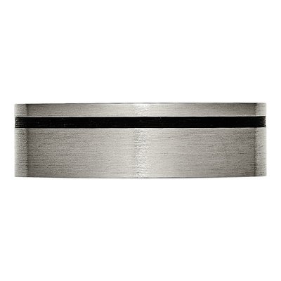 Black Titanium 7mm Black Rubber Flat Wedding Band – view 3