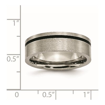 Black Titanium 7mm Black Rubber Flat Wedding Band – view 6