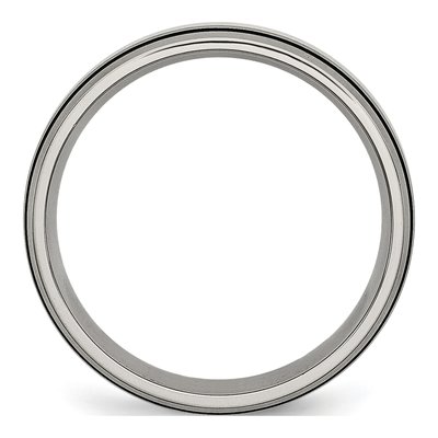 Titanium & Sterling Silver 6mm Grooved Wedding Band – view 3