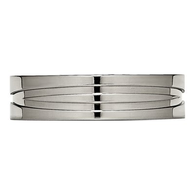 Titanium 6mm X-Design Grooved Flat Wedding Band – view 4