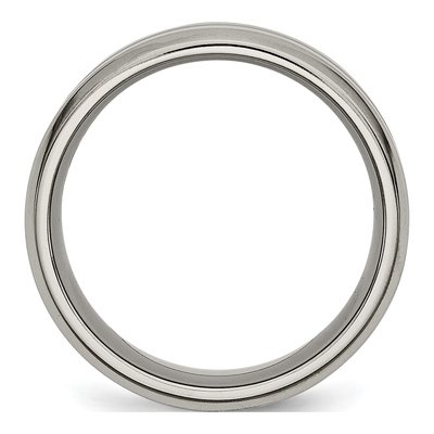 Titanium 8mm Grooved Comfort-Fit Wedding Band – view 2