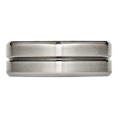 Titanium 8mm Grooved Comfort-Fit Wedding Band – view 3
