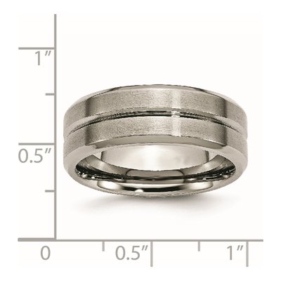 Titanium 8mm Grooved Comfort-Fit Wedding Band – view 6