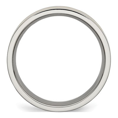 Titanium 7mm IP Grooved Comfort-Fit Wedding Band – view 4