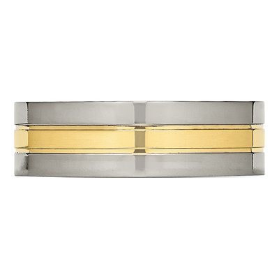 Titanium 7mm IP Grooved Comfort-Fit Wedding Band – view 5
