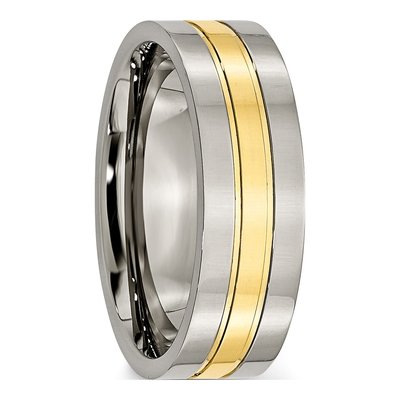Titanium 7mm IP Grooved Comfort-Fit Wedding Band – view 6