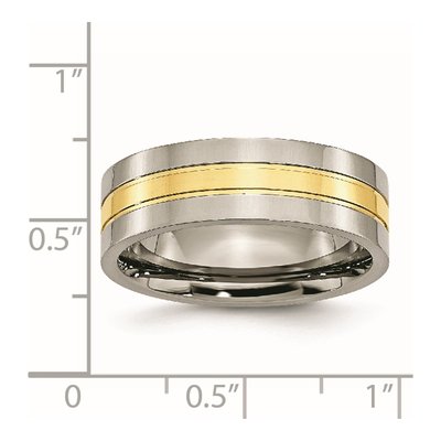 Titanium 7mm IP Grooved Comfort-Fit Wedding Band – view 8