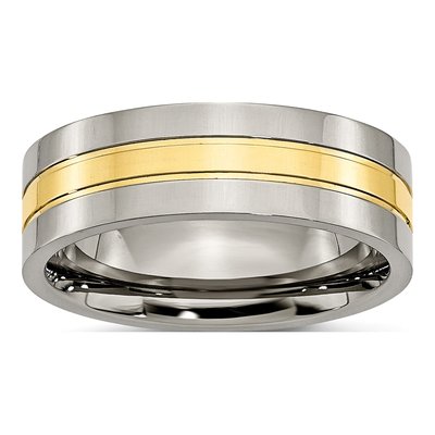 Titanium 7mm IP Grooved Comfort-Fit Wedding Band