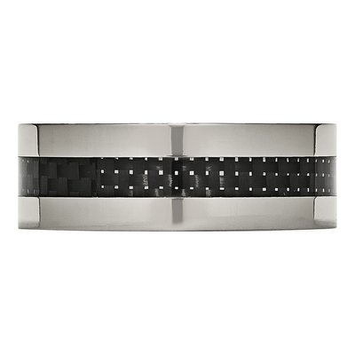 Titanium 8mm Black Carbon Fiber Wedding Band – view 6