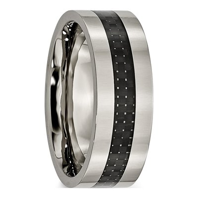 Titanium 8mm Black Carbon Fiber Wedding Band – view 7