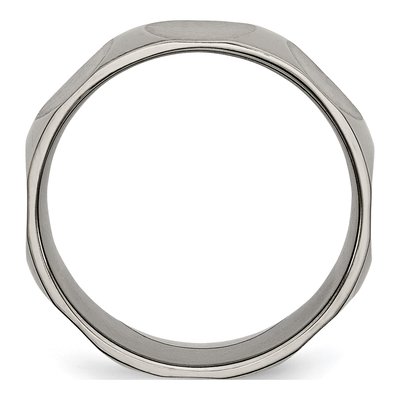Titanium 8mm Faceted Wedding Band – view 3