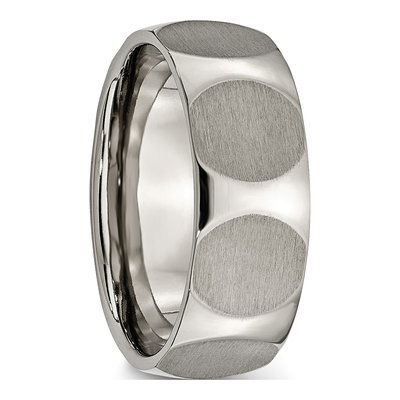 Titanium 8mm Faceted Wedding Band – view 5