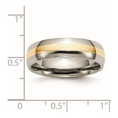 Titanium & 14K Gold 6mm Inlay Wedding Band – view 7