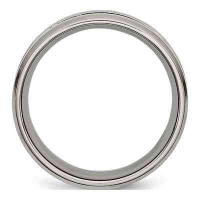 Titanium 8mm Grooved Flat Wedding Band – view 3
