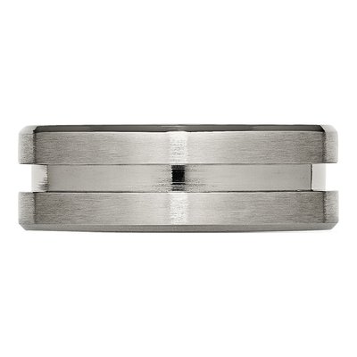 Titanium 8mm Grooved Flat Wedding Band – view 4