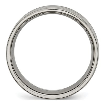 Titanium 8mm Grooved Wedding Band – view 3