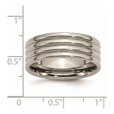 Titanium 8mm Grooved Wedding Band – view 7