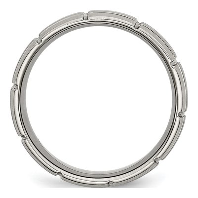 Titanium 8mm Grooved Wedding Band – view 3