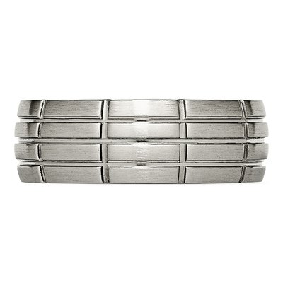 Titanium 8mm Grooved Wedding Band – view 4