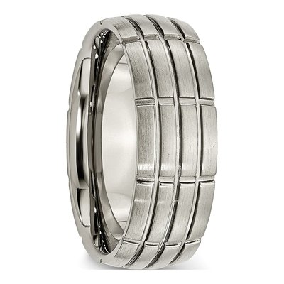 Titanium 8mm Grooved Wedding Band – view 5