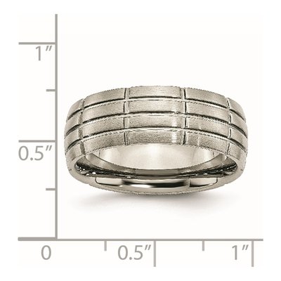 Titanium 8mm Grooved Wedding Band – view 7