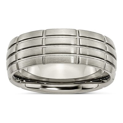 Titanium 8mm Grooved Wedding Band