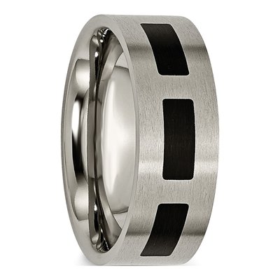 Titanium 8mm Black Rubber Wedding Band – view 6