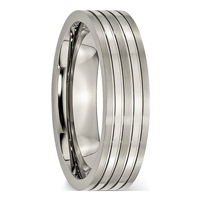 Titanium 6mm Grooved Wedding Band – view 6