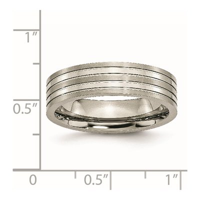 Titanium 6mm Grooved Wedding Band – view 8