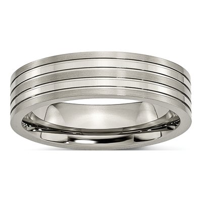 Titanium 6mm Grooved Wedding Band