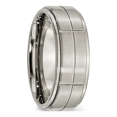 Titanium 8mm Center Comfort-Fit Wedding Band – view 5