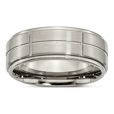 Titanium 8mm Center Comfort-Fit Wedding Band