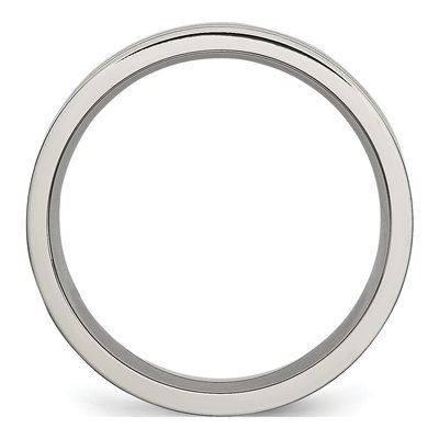 Titanium 6mm Grooved Comfort-Fit Wedding Band – view 4