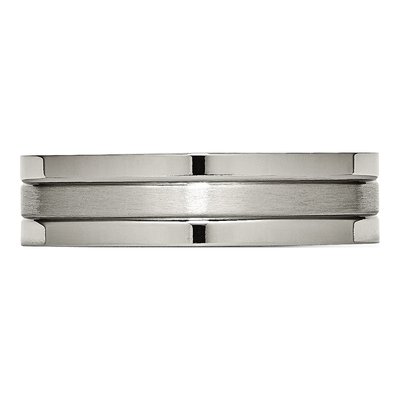 Titanium 6mm Grooved Comfort-Fit Wedding Band – view 5