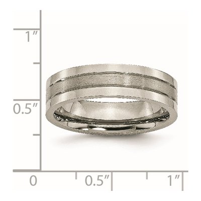 Titanium 6mm Grooved Comfort-Fit Wedding Band – view 8