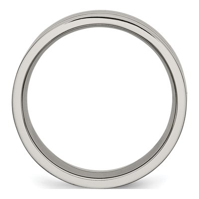 Titanium 8mm Grooved Wedding Band – view 4