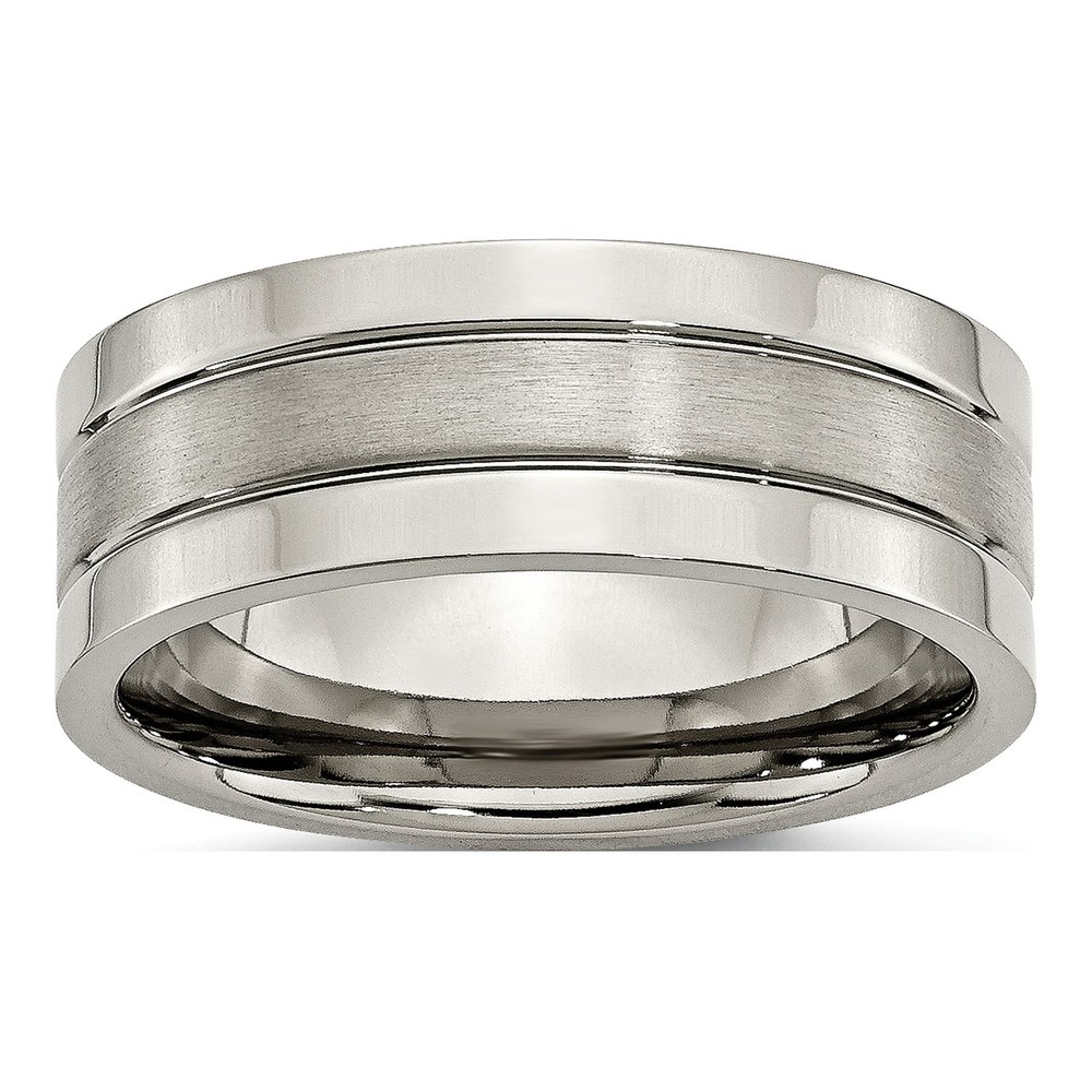 Titanium 8mm Grooved Wedding Band