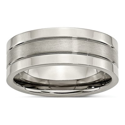 Titanium 8mm Grooved Wedding Band