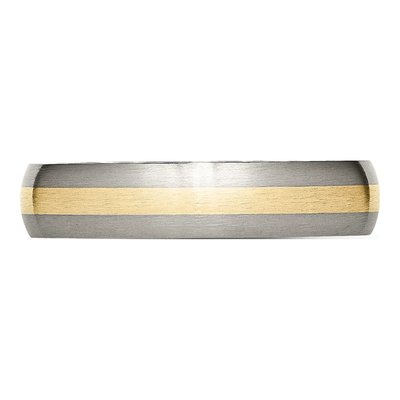 Titanium & 14K Gold 5mm Wedding Band – view 4