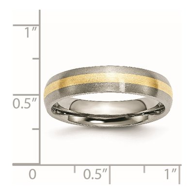 Titanium & 14K Gold 5mm Wedding Band – view 7