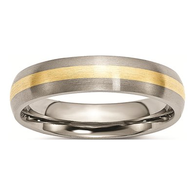 Titanium & 14K Gold 5mm Wedding Band