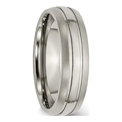 Titanium 6mm Grooved Wedding Band – view 6